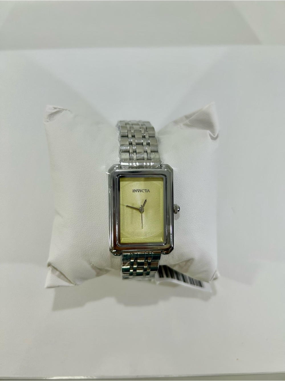 Two Tone Watch Silver Bracelet with Gold Dial 26mm Invicta Rectangular - Picture 3 of 10